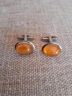 Manchetknopen Barnsteen, Ophalen of Verzenden, Zo goed als nieuw, Zilver