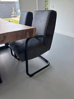 4 Goossens Eetkamerstoelen - Antracietgrijs, Huis en Inrichting, Ophalen, Zo goed als nieuw, Vier, Metaal