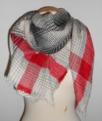 Pimkie geblokte sjaal rood/zwart/ecru, Maat 38/40 (M), Ophalen of Verzenden, Zo goed als nieuw, Pimkie