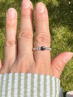 Zilveren bolletje ring met saffier, 18 tot 19, Verzenden, Nieuw, Met edelsteen