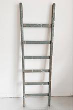 Oude Brocante vintage decoratie schilderstrap grijs, Doe-het-zelf en Verbouw, Ladders en Trappen, Ophalen, Gebruikt, Minder dan 2 meter