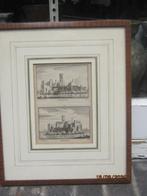 Huis van Spangen (0verschie) mooie dubbele  kopergravure, Antiek en Kunst, Ophalen