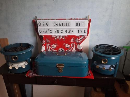👌Het mooie én bruikbare  PETROLBLAUW emaille 13 foto's, Antiek en Kunst, Antiek | Emaille, Ophalen of Verzenden