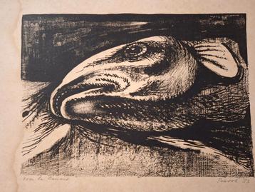 Lithografie van een Vis beschikbaar voor biedingen