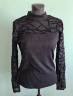 Zwarte top met patroon, maat M, ongedragen, Maat 38/40 (M), Zwart, Nieuw, Ophalen of Verzenden