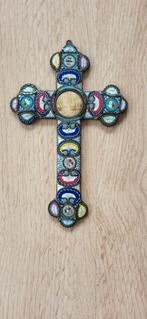 Antiek Kruis gemaakt met Murano glasstukjes, Ophalen of Verzenden, Zo goed als nieuw