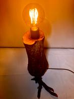 Unieke boomstam lamp met wortelvoet - Eyecatcher!, Ophalen of Verzenden, Nieuw, Hout, Minder dan 100 cm