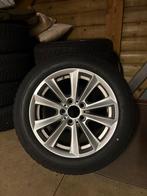 Winterbanden set BMW F10 F11 Bridgestone 225/55/17 +sensor, Gebruikt, Banden en Velgen, 17 inch, Personenwagen