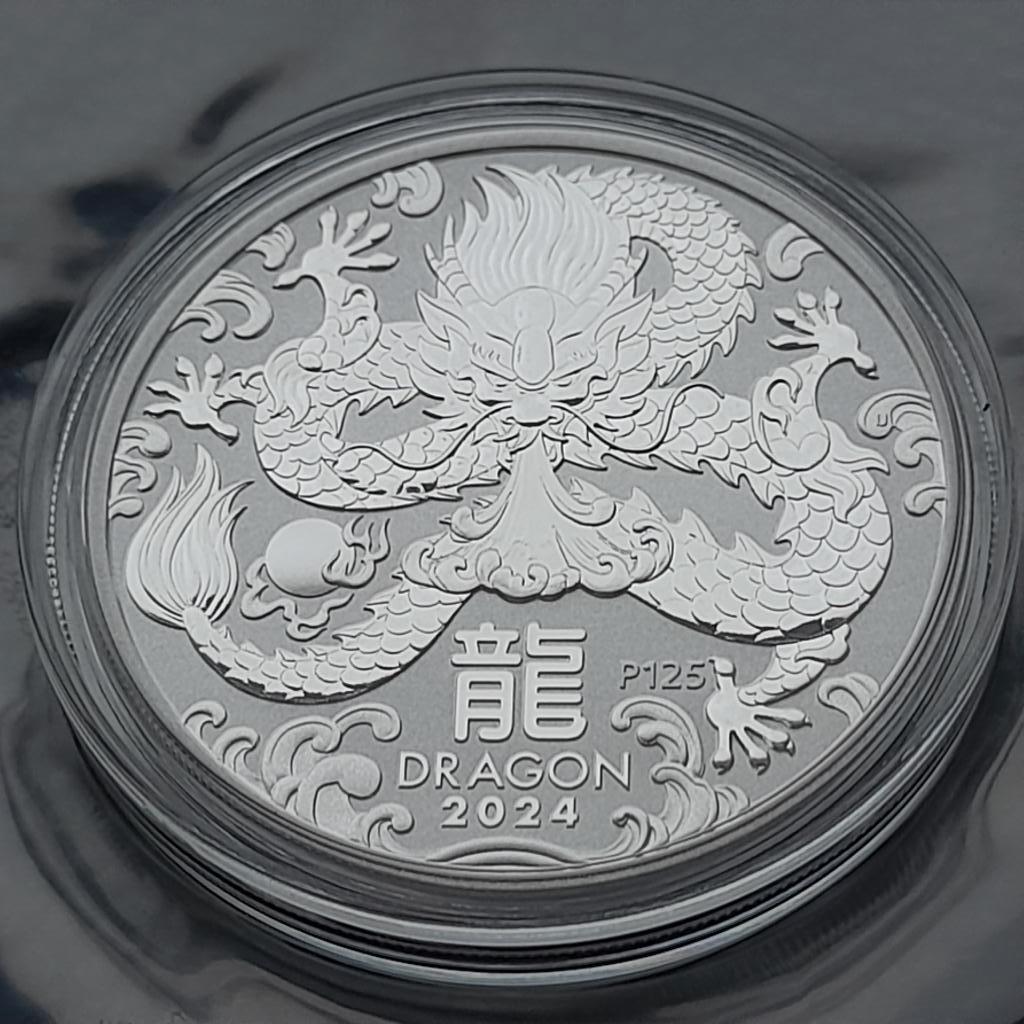 2024 Lunar 3 Dragon 1 oz zilver, Postzegels en Munten, Munten | Oceanië, Ophalen of Verzenden, Zilver