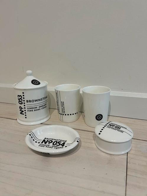 Witte Keramiek Badkamerset Brownstone London, Huis en Inrichting, Woonaccessoires | Schalen en Manden, Zo goed als nieuw, Schaal
