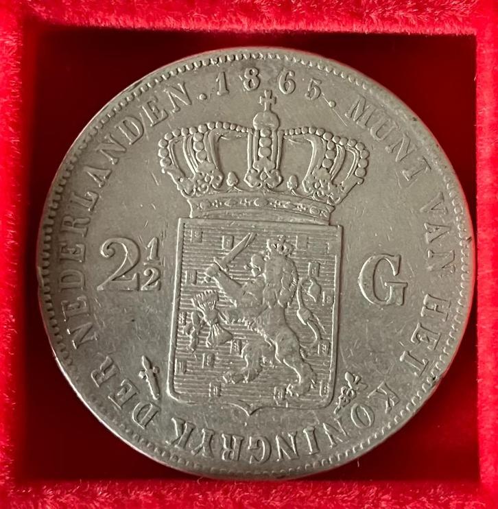 VERSCHILLENDE JAREN 2,5 gulden Willem III (2), Postzegels en Munten, Munten | Nederland, Losse munt, 2½ gulden, Koning Willem III