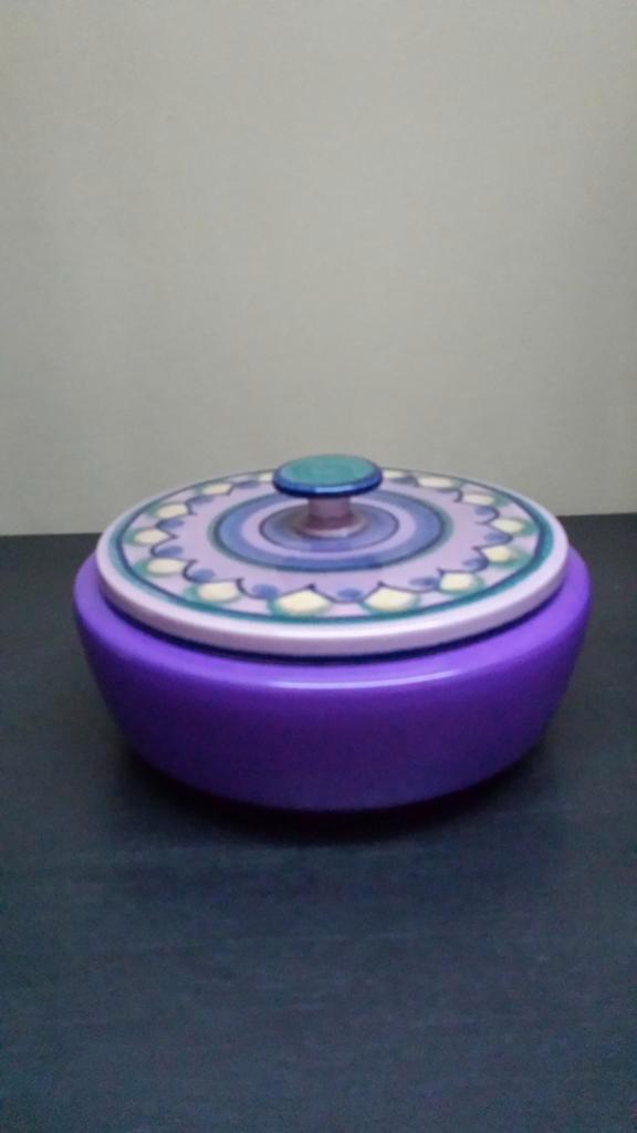 KOEKDOOS <> Lila FLORA Holland <> Jaren ’70 Dekselschaal, Verzamelen, Retro, Huis en Inrichting, Ophalen of Verzenden