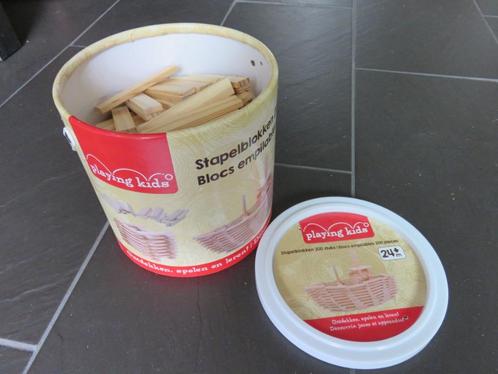 Houten Stapelblokjes, stapel latjes 190 stuks, als kapla, Kinderen en Baby's, Speelgoed | Houten speelgoed, Gebruikt, Overige typen