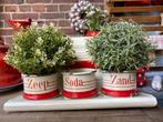 Emaille Rekje met Bekers Zeep Soda Zand Rood/Crème, Antiek en Kunst, Antiek | Emaille, Ophalen