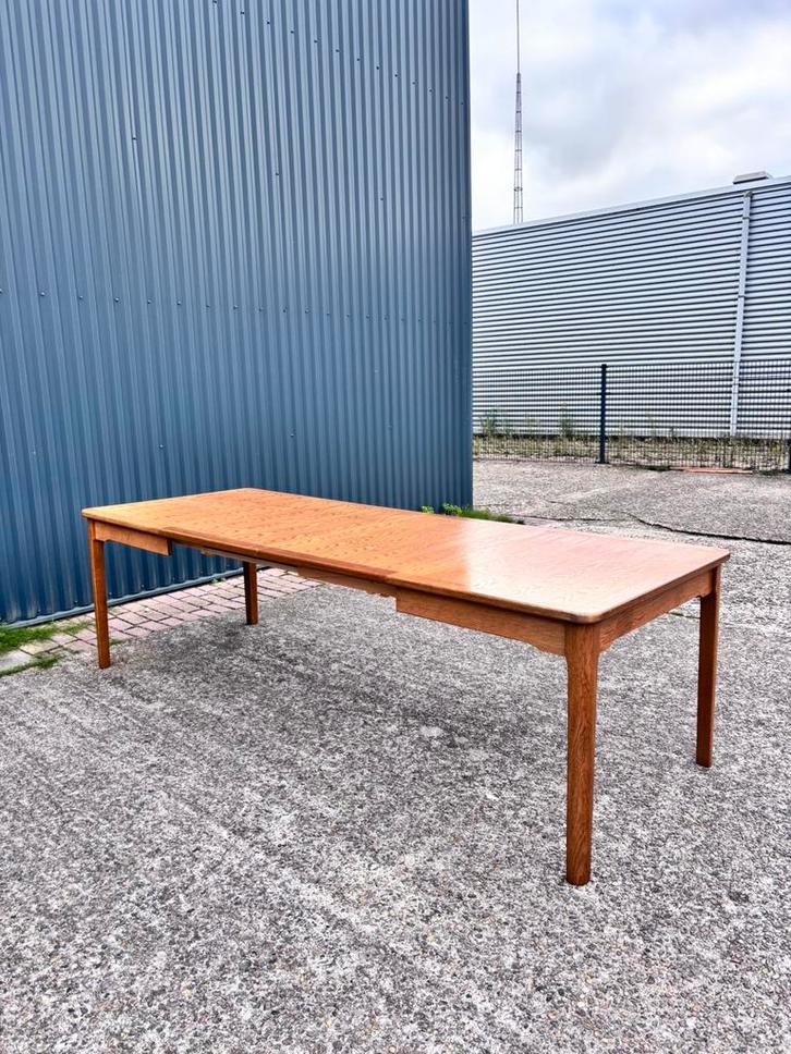 Vintage eettafel eiken uitschuifbaar, Huis en Inrichting, Tafels | Eettafels, Gebruikt, 50 tot 100 cm, 200 cm of meer, Rechthoekig