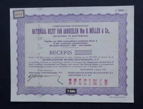 Wm H. Müller & Co (Scheepvaart/Internatio-Müller.) Rotterdam, Postzegels en Munten, Aandelen en Waardepapieren, Overige typen