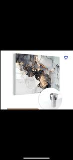 Glasschilderij abstract marmer marble wanddecoratie woonkame, Huis en Inrichting, Stoffering | Behang, Zwart, Ophalen