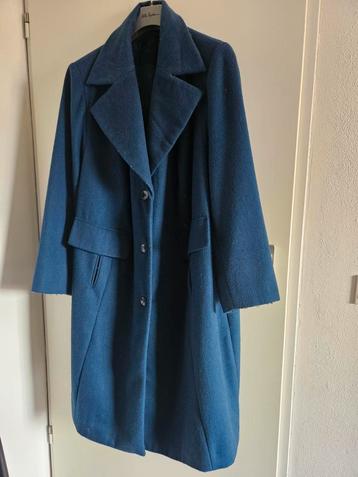 Ulla Popken Damesmantel Wolmix Blauw Maat 48-50 beschikbaar voor biedingen