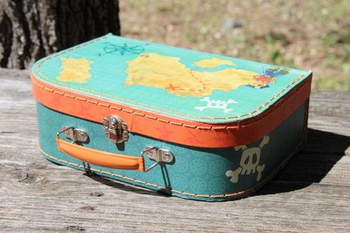 Brocante - Kinderkoffertje, vol met houten blokken!, Kinderen en Baby's, Speelgoed | Houten speelgoed, Gebruikt, Overige typen