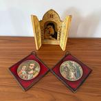 Antieke lijstjes, icoontje, religie, Jezus en Maria, vintage, Ophalen of Verzenden