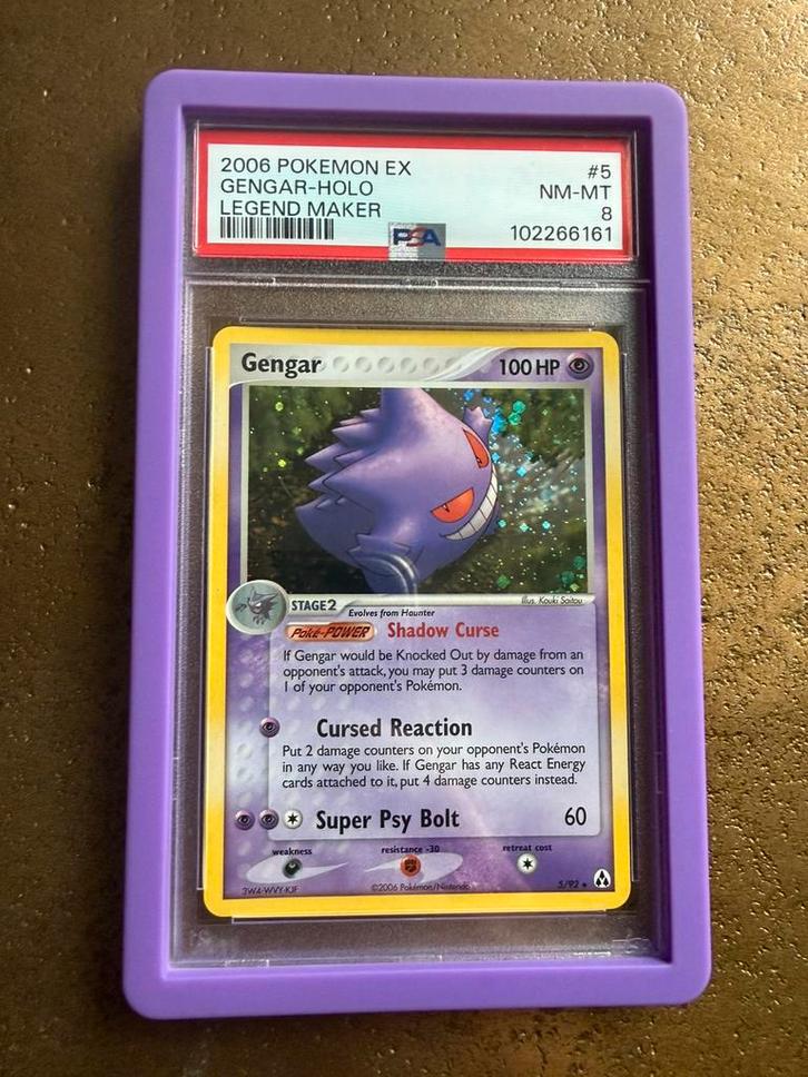 Gengar 5/92 Holo (PSA 8) - Legend Maker, Hobby en Vrije tijd, Verzamelkaartspellen | Pokémon, Nieuw, Losse kaart, Ophalen of Verzenden