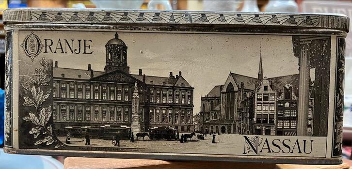 Vintage Oranje Nassau Blikken Doos, Verzamelen, Blikken, Zo goed als nieuw, Overige, Overige merken, Ophalen of Verzenden