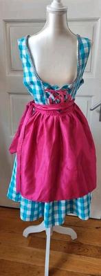 Licht blauw fuchsia Dirndl jurk Oktoberfeest 38/40 trachten, Ophalen of Verzenden, Zo goed als nieuw, Maat 38/40 (M)