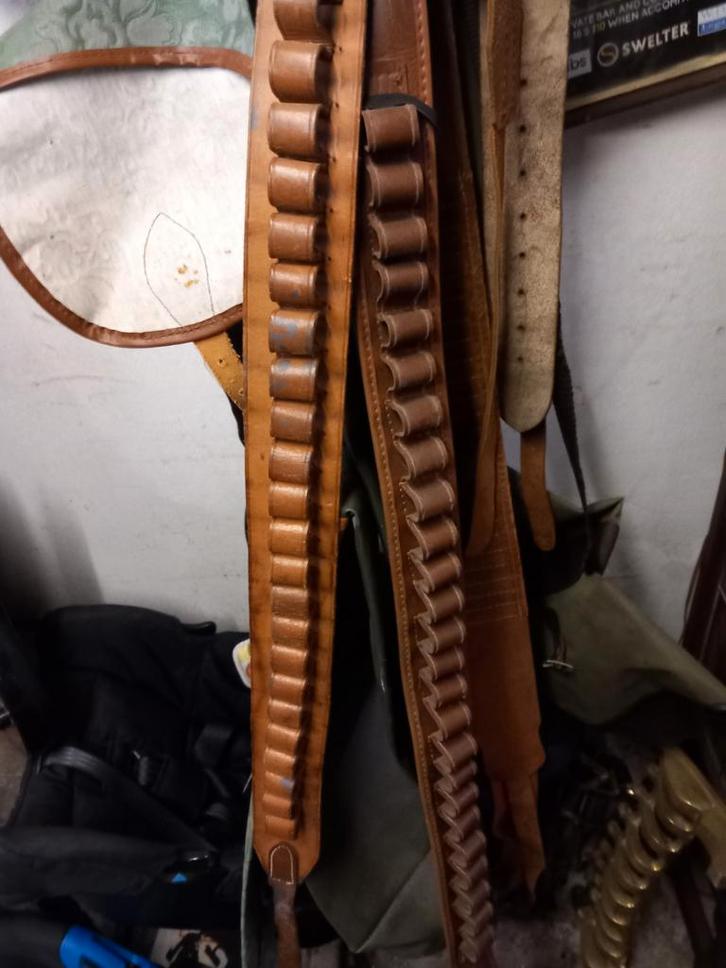 Leren patronen riem munitie gordel, Sport en Fitness, Schietsport-accessoires, Gebruikt, Ophalen