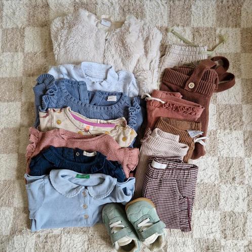 Herfst/winter bundel maat 74/80 meisje incl jas en schoenen, Kinderen en Baby's, Babykleding | Baby-kledingpakketten, Gebruikt