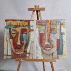 Prachtig abstract duo, Antiek en Kunst, Kunst | Schilderijen | Abstract, Ophalen of Verzenden
