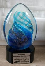Glaskunst Art glass blue swirl drop, Ophalen of Verzenden, Zo goed als nieuw