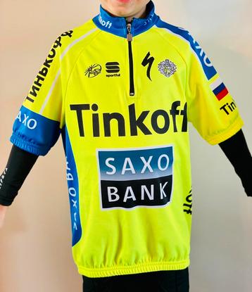 Wielrenkleding wielrenshirt fietsshirt Tinkoff saxo bank 140