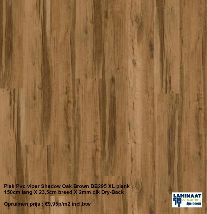 Pvc XL Shadow Oak Brown Opruimen prijs : €9,95p/m2, Huis en Inrichting, Stoffering | Vloerbedekking, Nieuw, Laminaat, Bruin, 75 m² of meer
