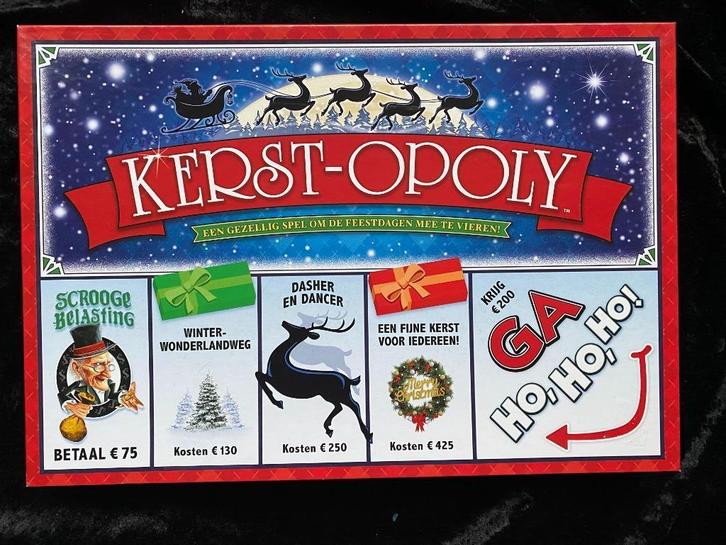 Kerstopoly, Hobby en Vrije tijd, Gezelschapsspellen | Bordspellen, Zo goed als nieuw, Een of twee spelers, Drie of vier spelers