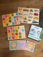 Houten Puzzel Set - Letters, Cijfers, Dieren, Ophalen, 2 tot 4 jaar, Meer dan 50 stukjes, Zo goed als nieuw