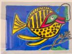 Corneille: Poisson Surréaliste sur Blue, Antiek en Kunst, Ophalen