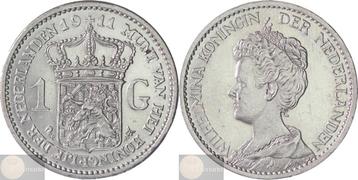 Nederland - 1 Gulden 1911 Wilhelmina SCHAARS hoge KWALITEIT