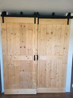 Barndoor schuifdeuren + ophangsysteem, Doe-het-zelf en Verbouw, Deuren en Horren, Ophalen, Binnendeur, Zo goed als nieuw, Schuifdeur