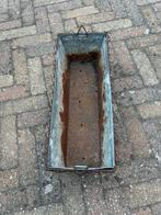 Landelijke zinken bloembak, Gebruikt, Minder dan 60 cm, Metaal, Rechthoekig