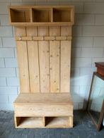 Steigerhouten kapstok met bankje, Huis en Inrichting, Woonaccessoires | Kapstokken, Ophalen, Zo goed als nieuw, Staande kapstok