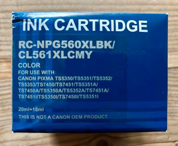 Inktpatronen Canon RC-NPG560XLBK CL561XLCMY beschikbaar voor biedingen