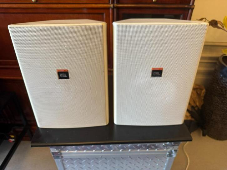 Professionele luidsprekers boxen wit JBL 120 W Club Bar DJ, Audio, Tv en Foto, Luidsprekers, Gebruikt, Front, Rear of Stereo speakers