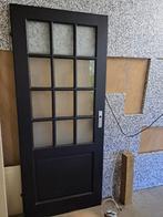Opdekdeur  hout met paneel en glas, Doe-het-zelf en Verbouw, Deuren en Horren, Ophalen, Gebruikt, 80 tot 100 cm, Binnendeur