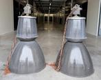 Set van 2x Vintage Industriële Fabriekslampen (Elektrosvit), Huis en Inrichting, Lampen | Plafondlampen, Ophalen, Gebruikt, Metaal