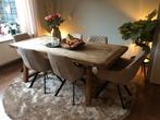 Robuuste Eettafel 200x95cm - Zonder Stoelen, Ophalen, Gebruikt, Eikenhout, 200 cm of meer