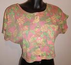 Kort T-shirt Vintage fruit patroon, Zo goed als nieuw, Korte mouw, Roze, C&A