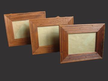 3 houten sober stoere fotolijstjes / lijstjes ong. 25 x 20cm beschikbaar voor biedingen