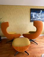 2 Leolux Caruzzo fauteuils en een bijbehorende poef, Huis en Inrichting, Fauteuils, Ophalen, 75 tot 100 cm, Zo goed als nieuw