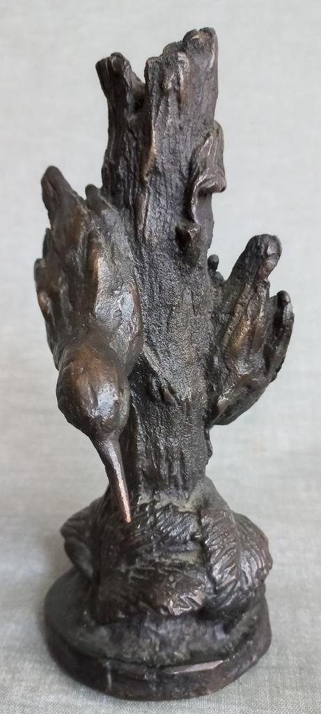 Bronzen Sculptuur 2 Vogels ijsvogels, Antiek en Kunst, Antiek | Koper en Brons, Brons, Ophalen of Verzenden