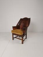 Antieke Lederen Fauteuil, Engeland Circa 1800, Antiek en Kunst, Antiek | Meubels | Stoelen en Banken, Ophalen